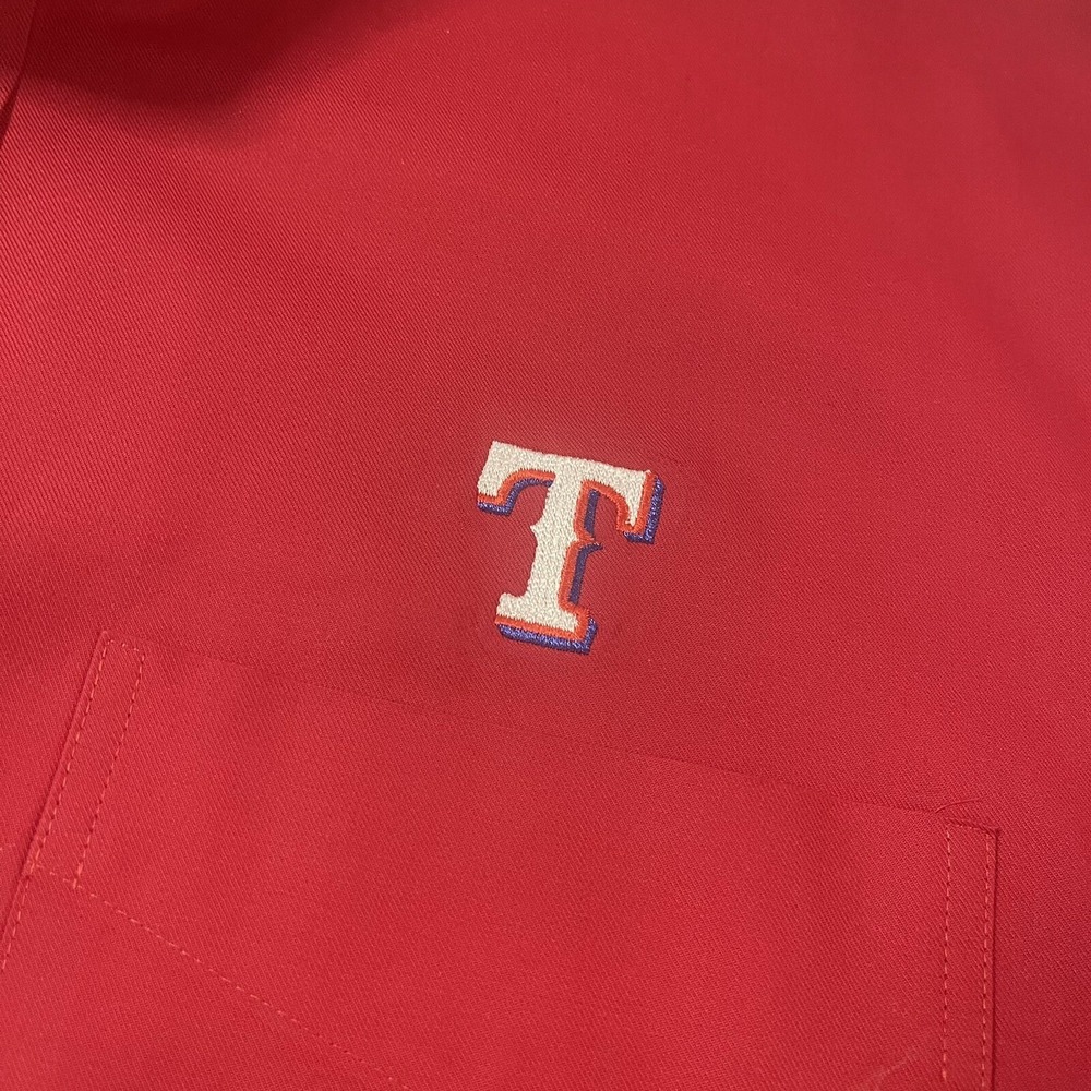 Cutter & Buck Texas Rangers Red Long Sleeve Button Up Men's Sz 2XT Big & Tall